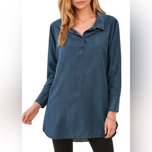 Christopher & Banks Women's Chambray Tunic Lyocell XL